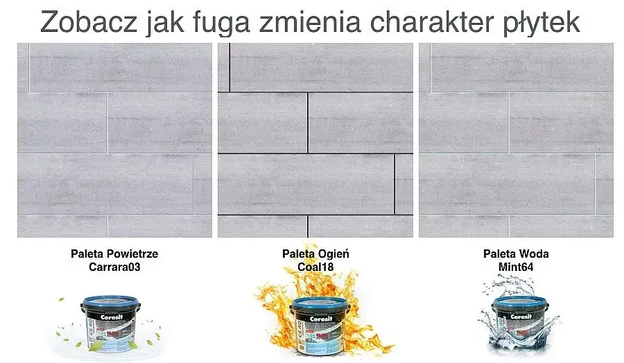 różne szerokości fugi płytki