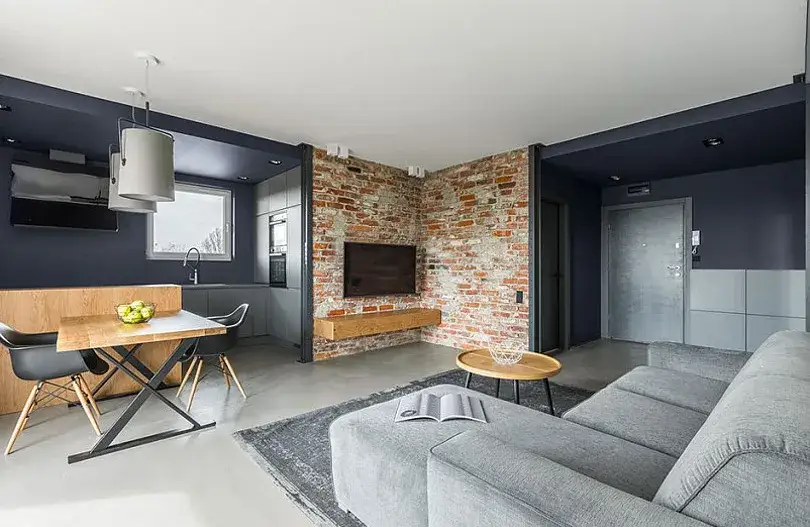 ściana beton architektoniczny cegła loft